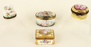 COLLECTION 4 PORCELAIN BOXES CAPODIMONTE MARKED
