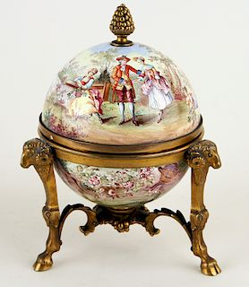 LATE 19TH C. VIENNESE BRONZE ENAMELED CASKET