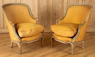 PAIR PAINTED FRENCH LOUIS XV BERGERES 1920