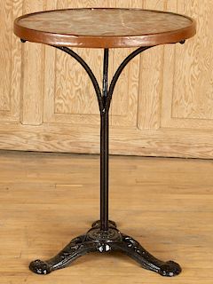 FRENCH IRON BISTRO TABLE MARBLE TOP 1940