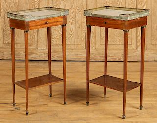 PR FRENCH LOUIS XVI MARBLE TOP NIGHT STANDS 1940