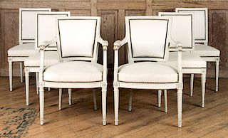 SET 6 FRENCH LOUIS XVI STYLE DINING CHAIRS C.1940