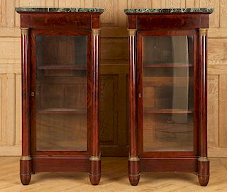PAIR LATE 19TH C. FRENCH EMPIRE STYLE BOOKCASES