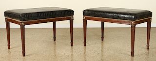 PAIR NEOCLASSICAL STYLE BRONZE MOUNTED BENCHES