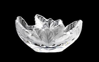 A Lalique Compiegne Bowl, 20th Century, Height 4 x width 7 3/4 inches.