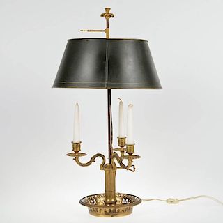 Antique Louis XVI style gilt bronze bouillotte lamp