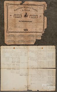 French Indian war military ledger