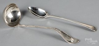 S. & J. Myers sterling silver ladle, etc.