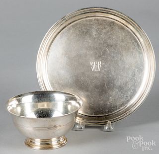 Tiffany & Co. sterling silver tray and bowl