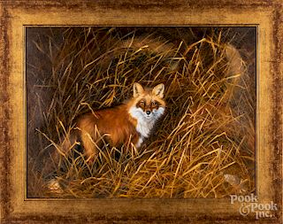Nancy Milburn Kleck, oil on canvas of a fox