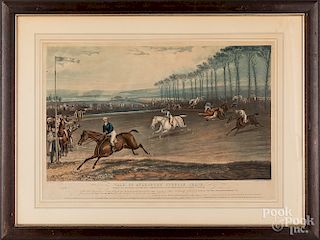 F. C. Turner color lithograph of a steeple chase