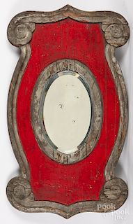 Carved and painted mirror