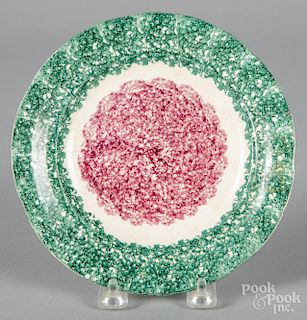 Teal and purple rainbow spatter plate