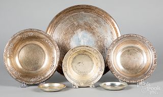 Sterling silver dishes, etc.