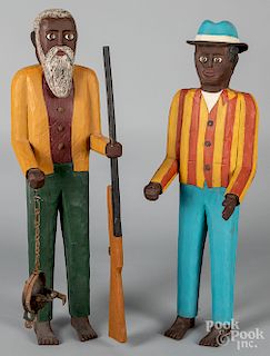 Pair of large carved African American figures