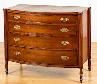 New England Sheraton cherry chest of drawers