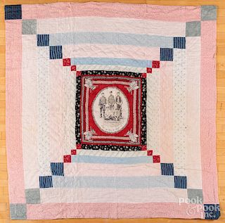 English coal miners on handkerchief quilt