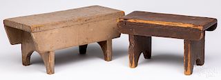 Two mortised footstools