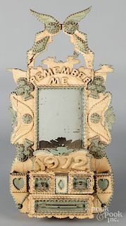 Tramp art mirror and wallbox