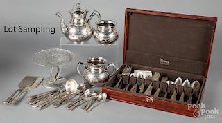 Group of silver and plate.