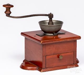 Red stained coffee mill