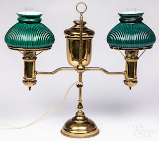Brass double arm student lamp