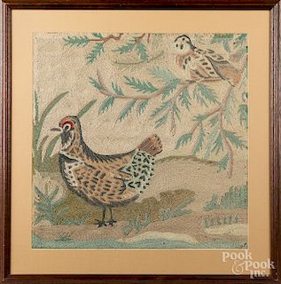Crewelwork picture of two birds