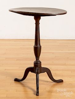 Federal brown painted tilt top candlestand