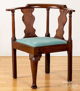George II mahogany corner chair