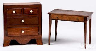 Miniature mahogany dresser and work table