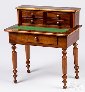 Miniature Sheraton mahogany desk