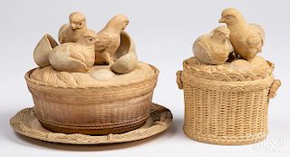 Caneware hatching chick lidded canister, etc.