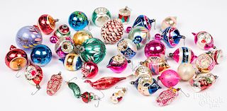 Collection of antique Christmas ornaments.