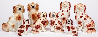 Four pairs of Staffordshire spaniels