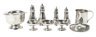 A Collection of American Silver Articles, Height of tallest 3 1/8 inches.