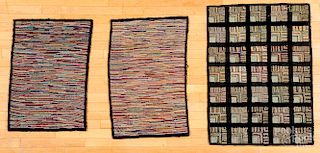 Three American hooked rugs