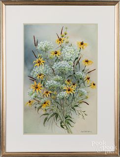 Pearl Slobodian, watercolor of flowers