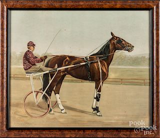 Two prints of horse and sulky racers