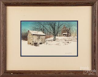 Harry Lloyd Jaecks watercolor winter landscape