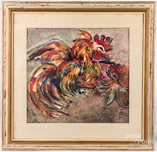 Mixed media rooster