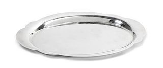 A Silver Serving Dish, Wallace, Length 9 x width 5 1/2 inches.