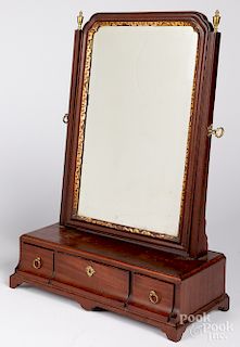 George II mahogany shaving mirror