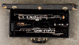 Cased Selmer oboe, etc.