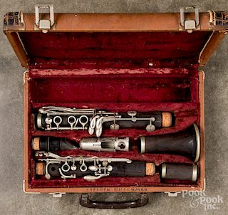 Two cased French clarinets