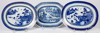 Three Chinese export porcelain platters