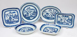 Six Chinese export porcelain Canton serving dishes