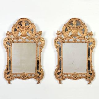 Nice pair Regence giltwood wall mirrors