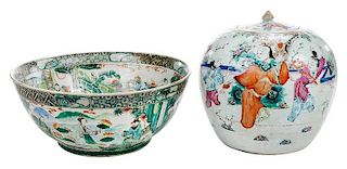 Two Chinese Export Porcelain Objects