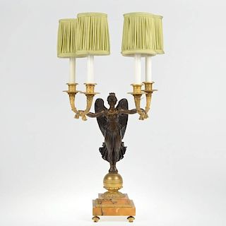 Charles X style bronze 4-light candelabrum