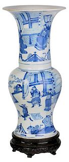 A Fine Kangxi Blue and White Yen Yen Vase